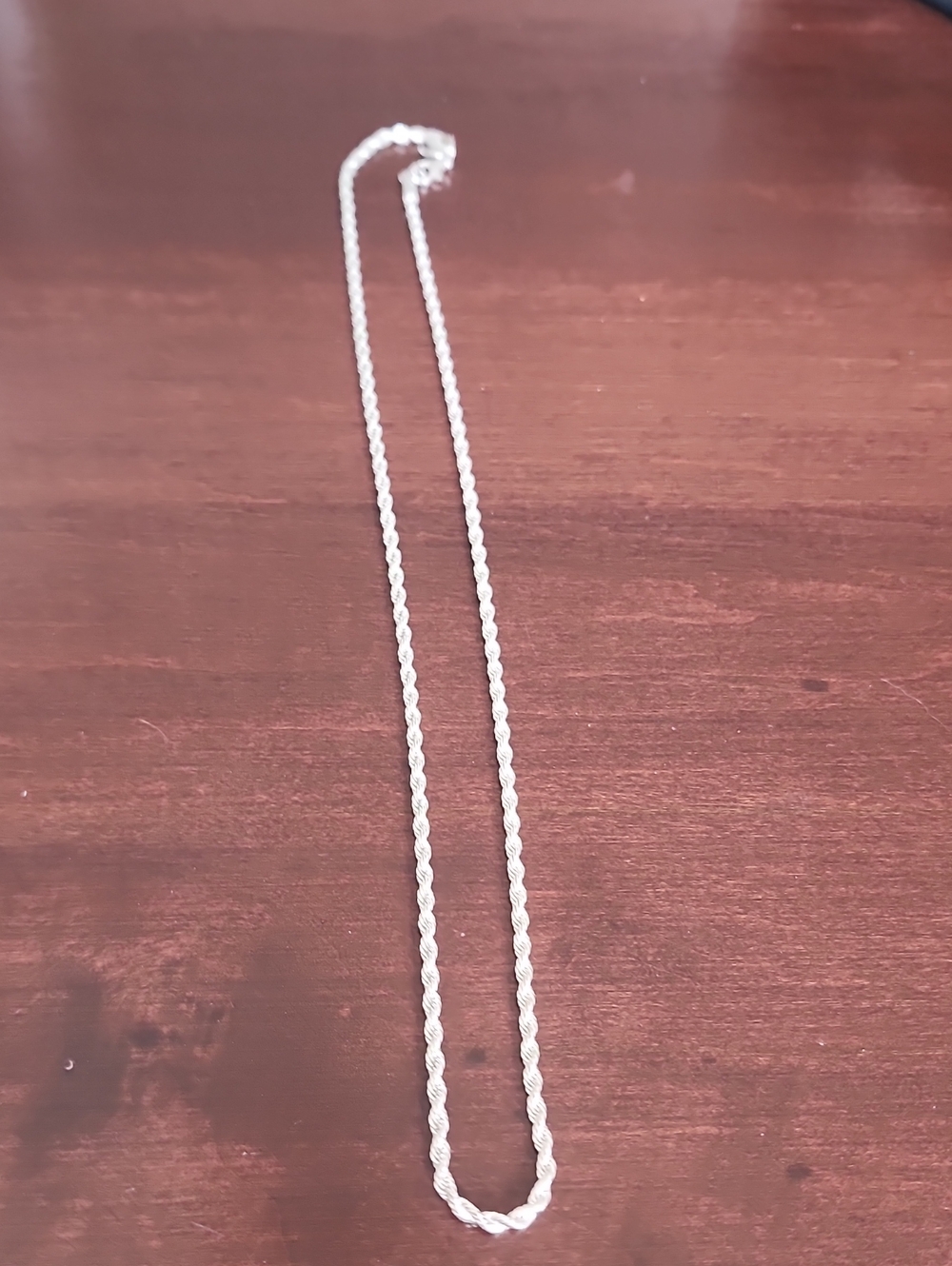 Silver Rope Chain Necklace - Women Jewelry